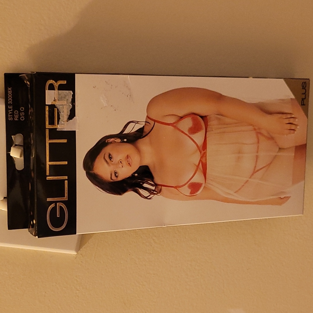 PLUS size Glitter Babydoll Lingerie Set